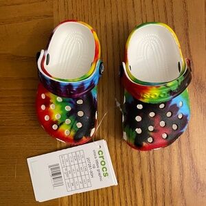 NWT C2C3 Crocs INFANT Littles Tie Dye Graphic Clog Multicolor